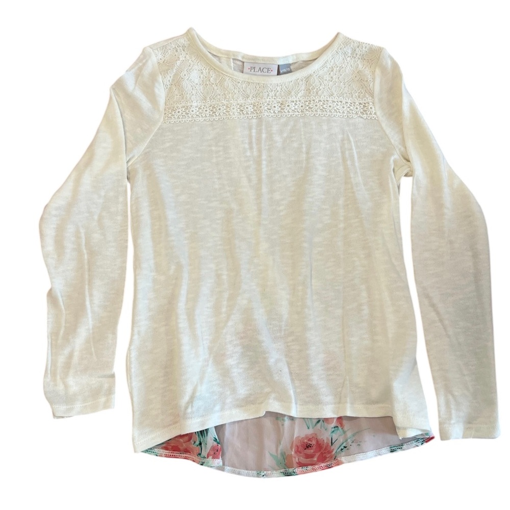 The Children’s Place Girls Cream Long Sleeve Sweater BAE